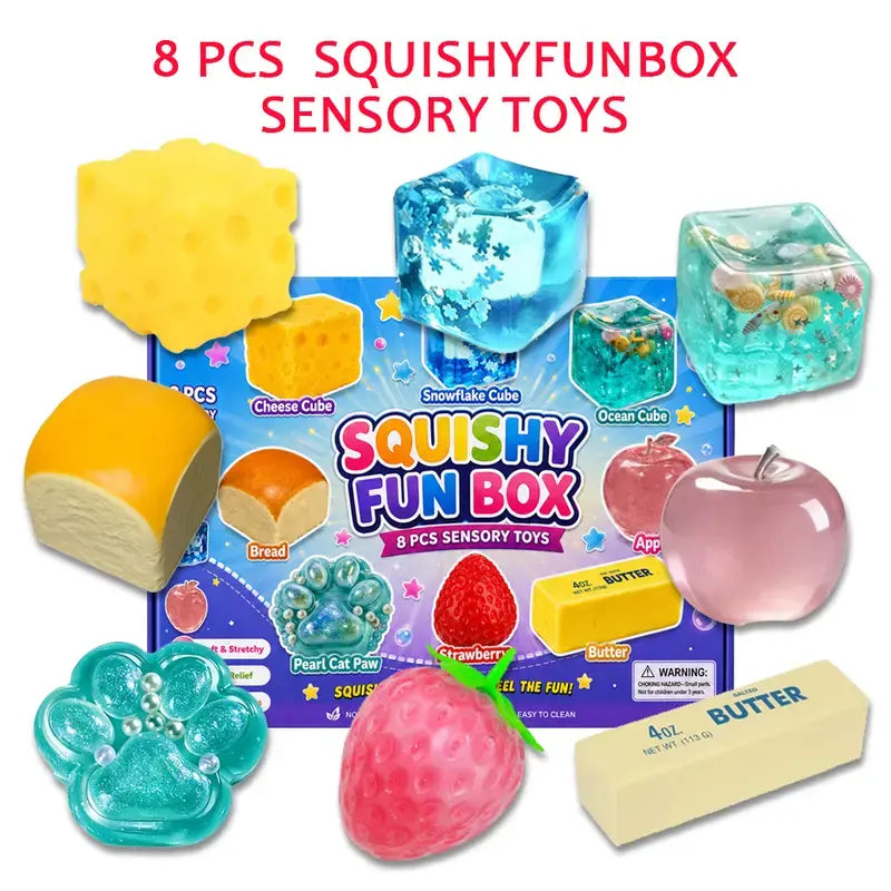 8er Mystery Squishy Blind Box - Malzzucker Stressabbau Fidget Toys 🍬✨