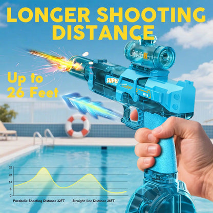 Ultimative elektrische Wasserpistole - 10m Reichweite & LED-Lichteffekte 💦🔫