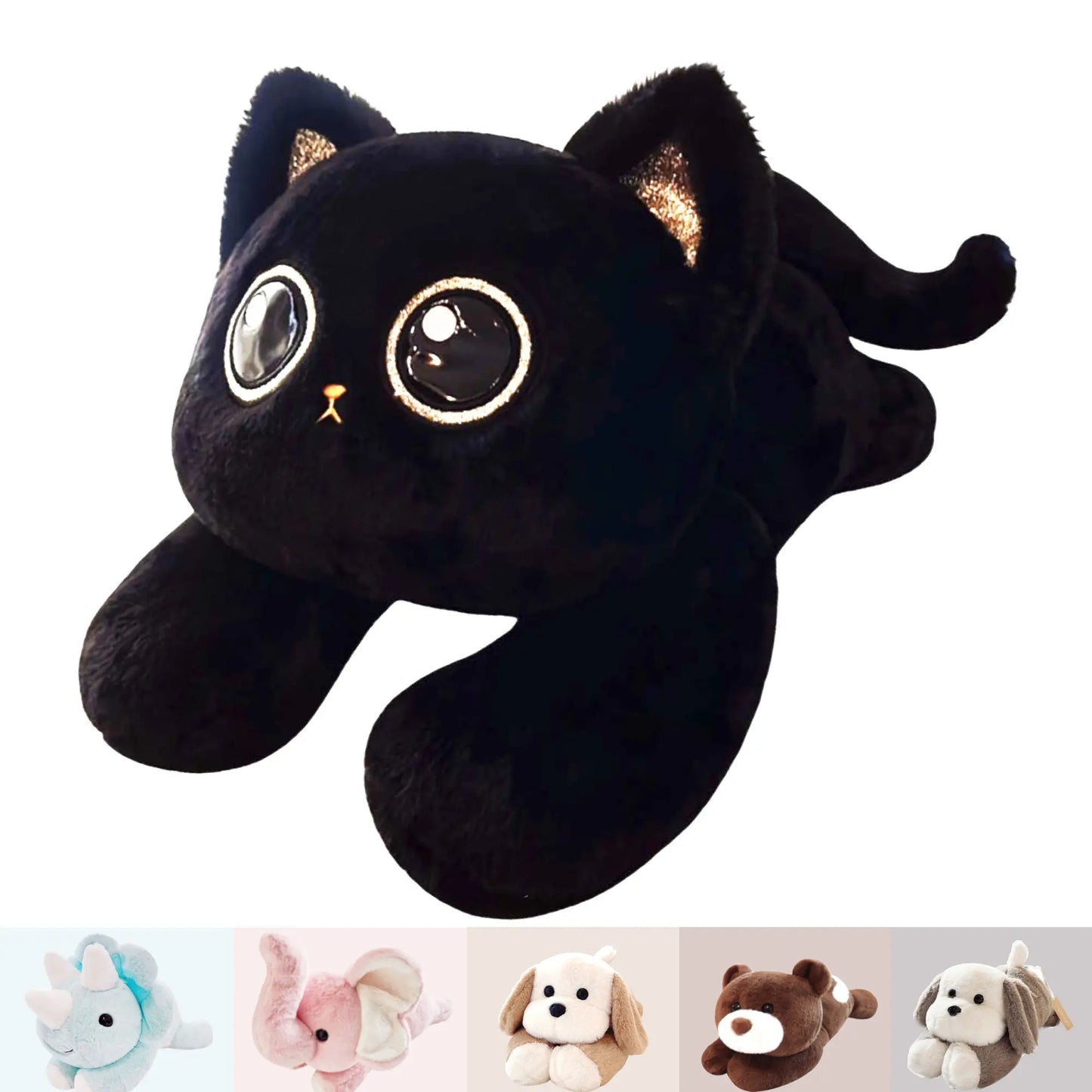 FunFlick 20-24" 4-5 lb beschwerte Stofftiere mit mikrowellengeeignetem Heizkissen - Hochlandrind, Capybara, Katze, Hund, Dinosaurier, Faultier, Elefant, Axolotl, Bär - 4-5 lbs, kühl- und wärmbarer Plüsch zur Linderung von Stress & Periodenschmerzen