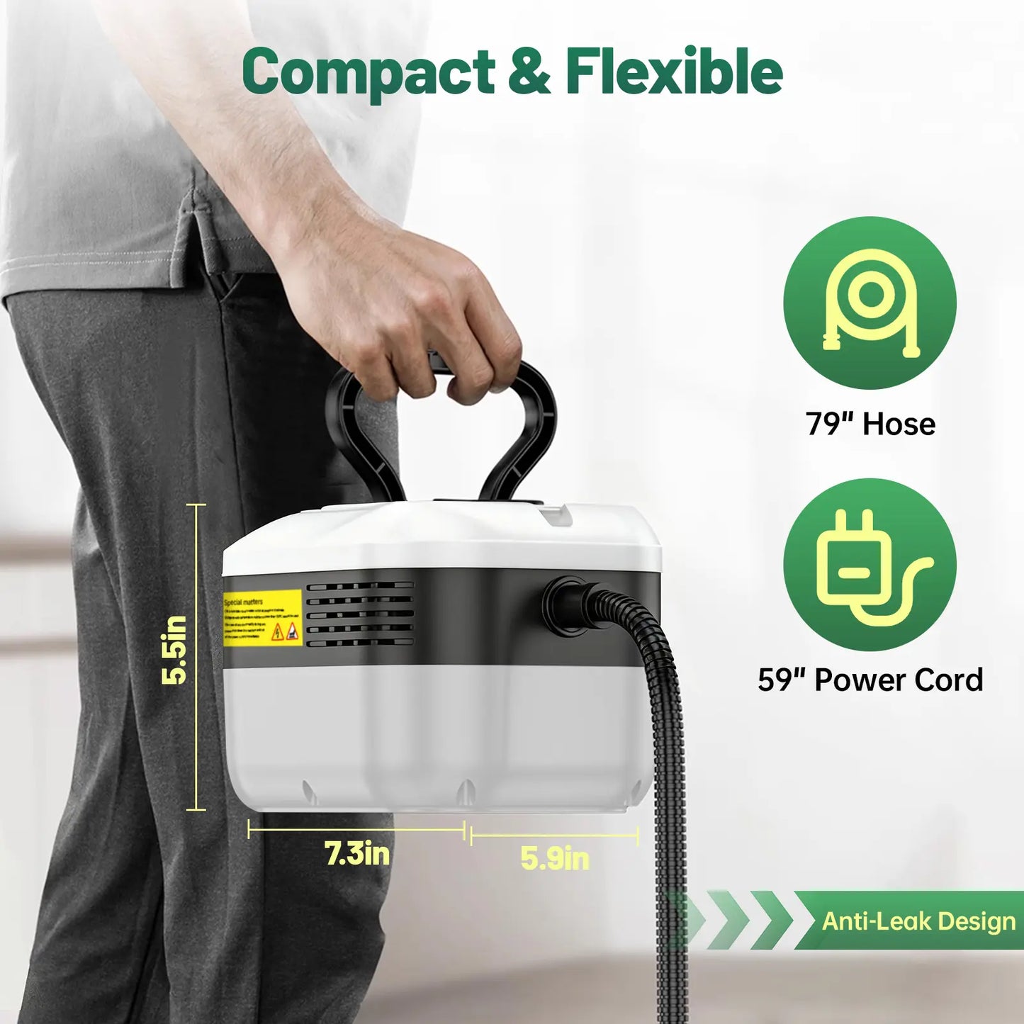 105°C High-Pressure Handheld Steam Cleaner | 10-Piece Accessory Kit 💨✨