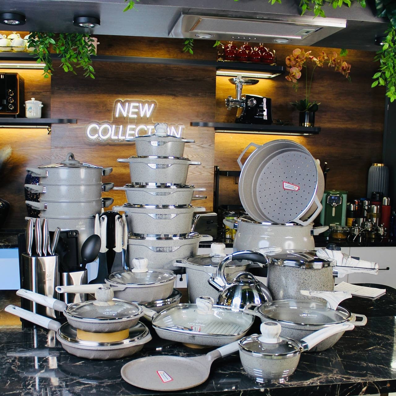 🎉 Vente Anniversaire - Batteries de cuisine avec revêtement multicouche en granit antiadhésif