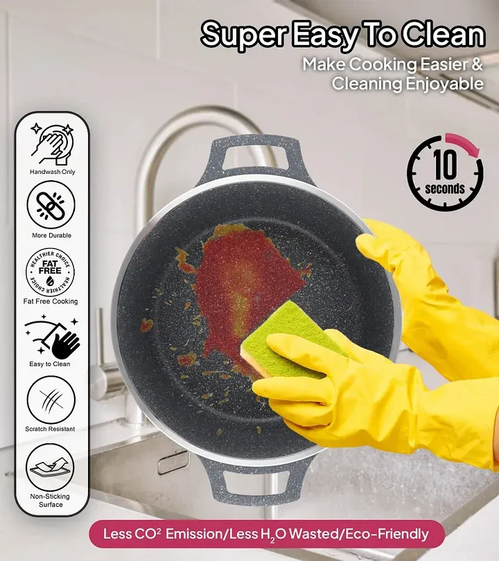 Soldes de printemps🔥Batterie de cuisine 29 pièces antiadhésives revêtement granite multicouche