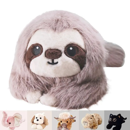 FunFlick 20-24" 4-5 lb beschwerte Stofftiere mit mikrowellengeeignetem Heizkissen - Hochlandrind, Capybara, Katze, Hund, Dinosaurier, Faultier, Elefant, Axolotl, Bär - 4-5 lbs, kühl- und wärmbarer Plüsch zur Linderung von Stress & Periodenschmerzen