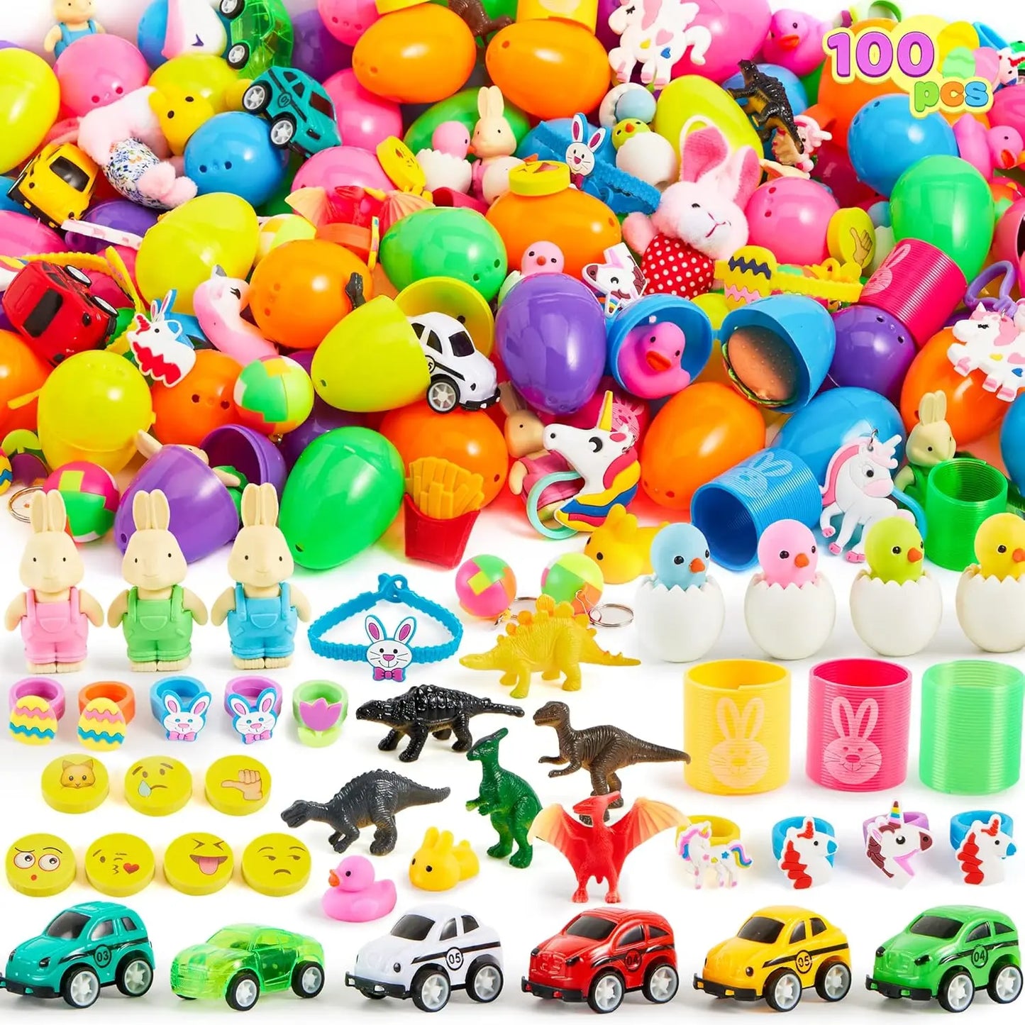 200 vorgefüllte Ostereier mit Spielzeug und Stickern – Mitgebsel für Kinder