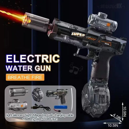 Ultimative elektrische Wasserpistole - 10m Reichweite & LED-Lichteffekte 💦🔫