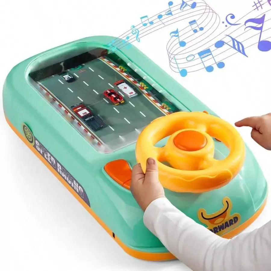Volant de course d'aventure pour enfants, jeu de conduite musical, jouet de simulation interactif et éducatif pour tout-petits.