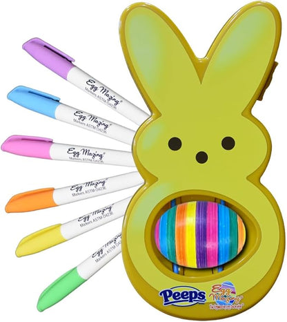 Eggmazing Peeps Hasen-Eier-Dekorator – 6 schnell trocknende, ungiftige Filzstifte, ab 3 Jahren