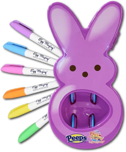 Eggmazing Peeps Hasen-Eier-Dekorator – 6 schnell trocknende, ungiftige Filzstifte, ab 3 Jahren
