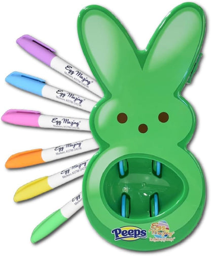 Eggmazing Peeps Hasen-Eier-Dekorator – 6 schnell trocknende, ungiftige Filzstifte, ab 3 Jahren