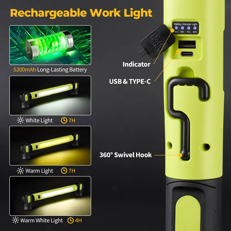 3000LM LED Under Hood Work Light Bar - Magnetic Rechargeable Car Repair Lamp 🚗💡