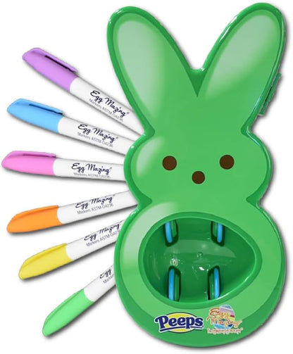 Eggmazing Peeps Hasen-Eier-Dekorator – 6 schnell trocknende, ungiftige Filzstifte, ab 3 Jahren