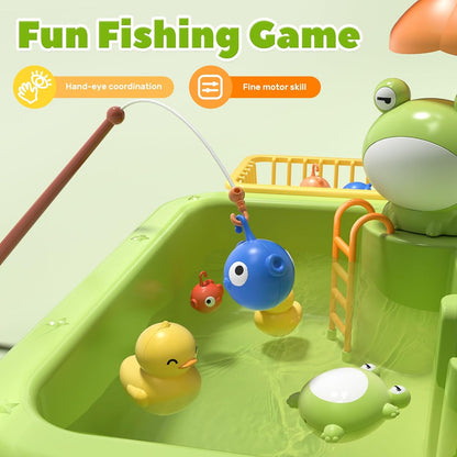 Kinderspielküchenspüle mit fließendem Wasser & schwimmendem Angelspielzeug-Set 💧🎣