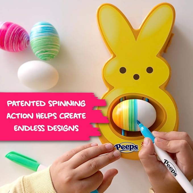Eggmazing Peeps Hasen-Eier-Dekorator – 6 schnell trocknende, ungiftige Filzstifte, ab 3 Jahren