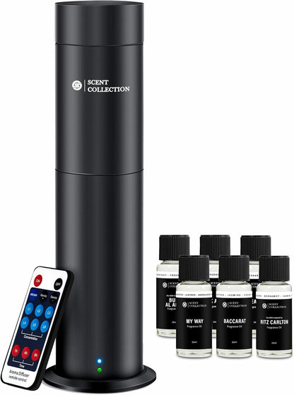 Diffuseur de parfum par nébulisation sans eau - Kit d'aromathérapie style hôtel avec 6 huiles essentielles