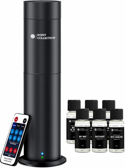 Diffuseur de parfum par nébulisation sans eau - Kit d'aromathérapie style hôtel avec 6 huiles essentielles