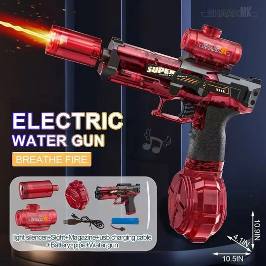 Ultimative elektrische Wasserpistole - 10m Reichweite & LED-Lichteffekte 💦🔫