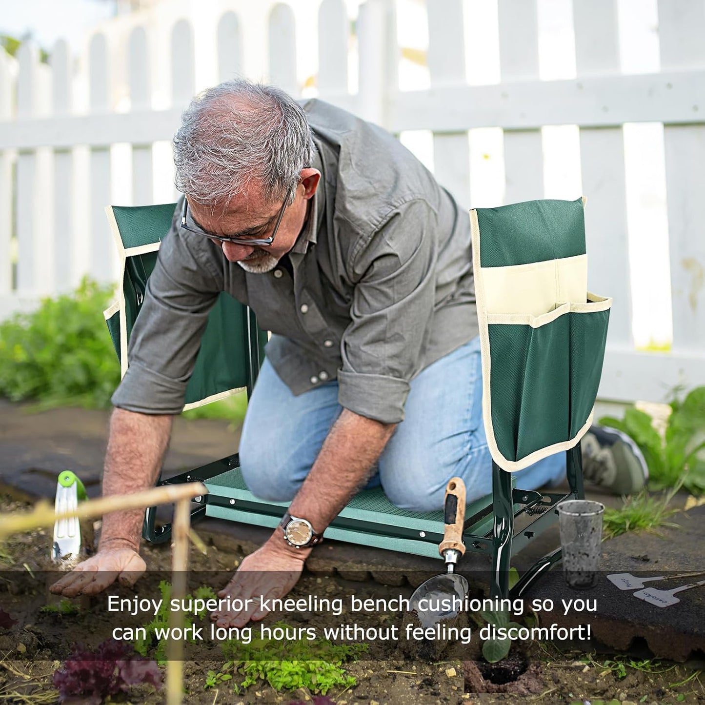 2-in-1 Foldable Garden Kneeler & Seat | Ergonomic Gardening Bench 🌿🌻