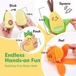 🥦 My First Sensory Fruits & Veggies - Montessori Plush Toy Set 🍓