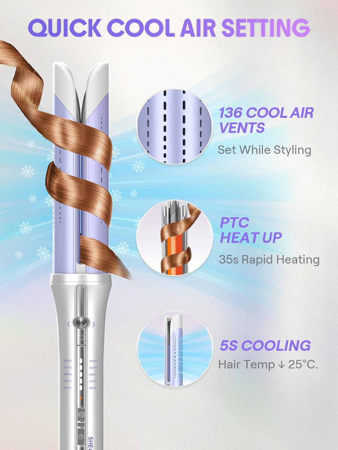 AirFlow Pro: 360° sicherer Lockenstab mit Kaltlufttechnologie 🌀✨