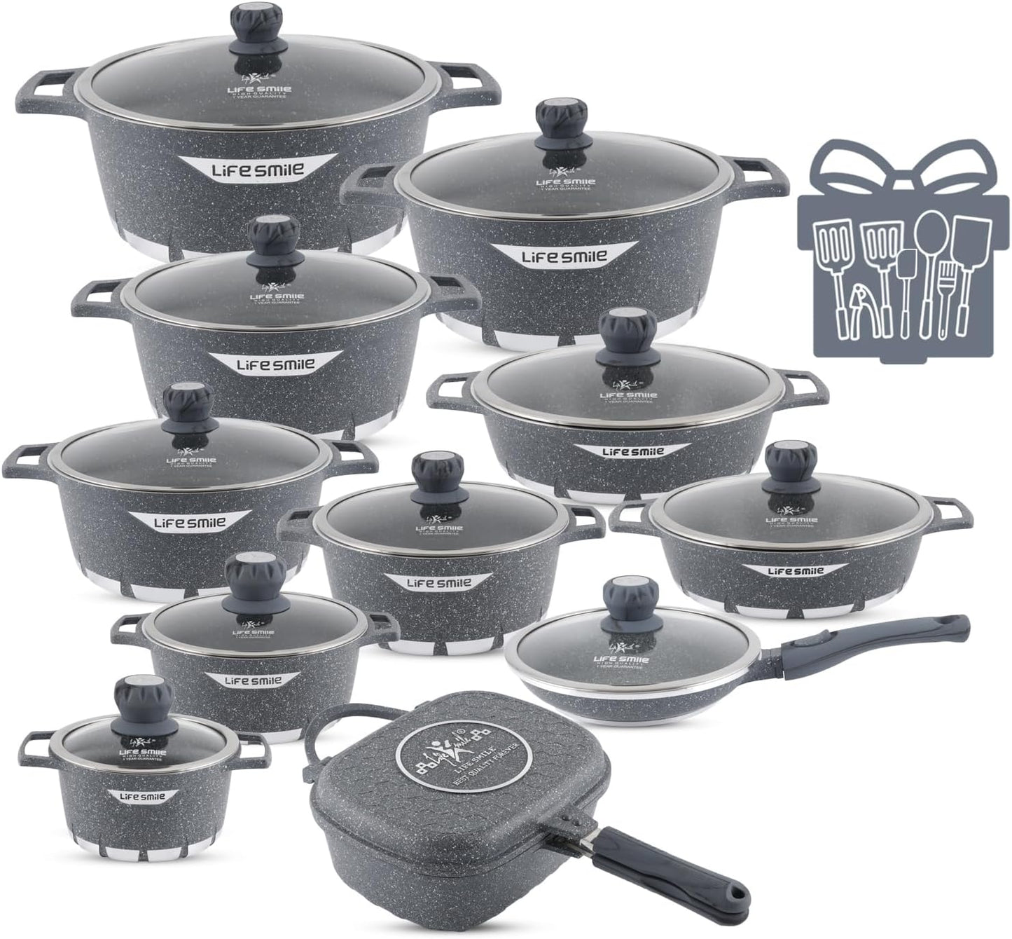 🎉 Vente Anniversaire - Batteries de cuisine avec revêtement multicouche en granit antiadhésif