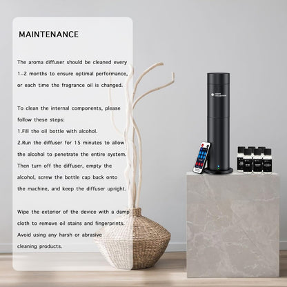 Diffuseur de parfum par nébulisation sans eau - Kit d'aromathérapie style hôtel avec 6 huiles essentielles