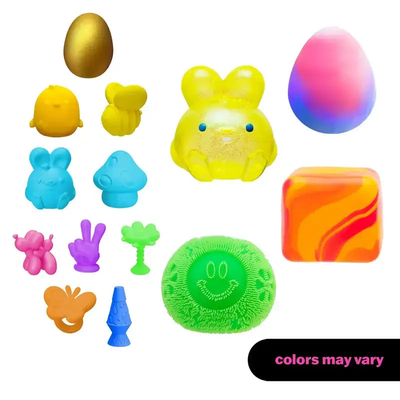 Oster-Squishy-Spielzeug-Set – Sensorische Stressbälle in Originalverpackung für Kinder & Erwachsene – Osterkörbchen-Füller – Verschiedene Texturen & Füllungen – Ab 3 Jahren – Das perfekte Ostergeschenk für Jungen und Mädchen