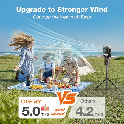 30000mAh Rechargeable Camping Fan with LED Lights & Detachable Tripod 🏕️💨