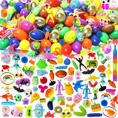 300 vorgefüllte Ostereier mit Spielzeug für Kinder – Süßigkeitenfreie Osterkorbfüller, Mengenrabatt für Ostereiersuche, Klassenzimmerpreise & Partygeschenke | Plastikfreie Geschenke