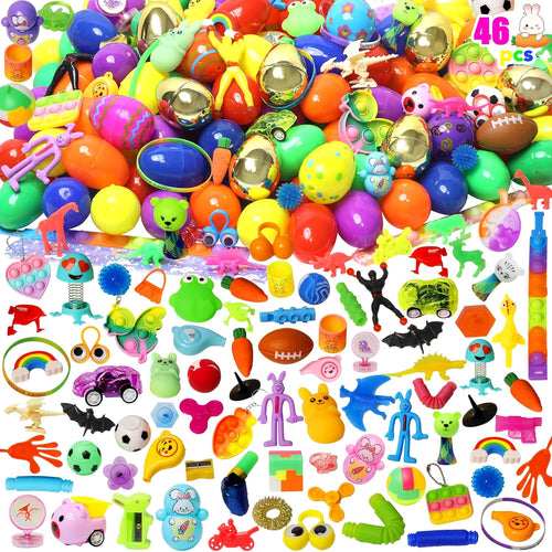 300 vorgefüllte Ostereier mit Spielzeug für Kinder – Süßigkeitenfreie Osterkorbfüller, Mengenrabatt für Ostereiersuche, Klassenzimmerpreise & Partygeschenke | Plastikfreie Geschenke