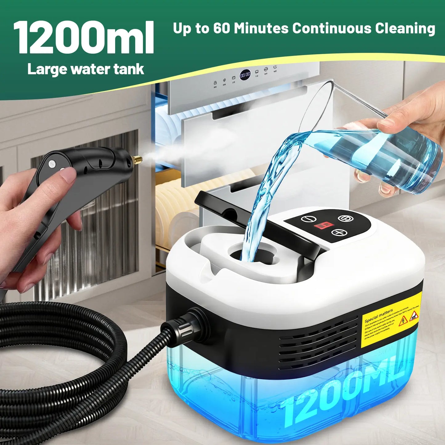 105°C High-Pressure Handheld Steam Cleaner | 10-Piece Accessory Kit 💨✨