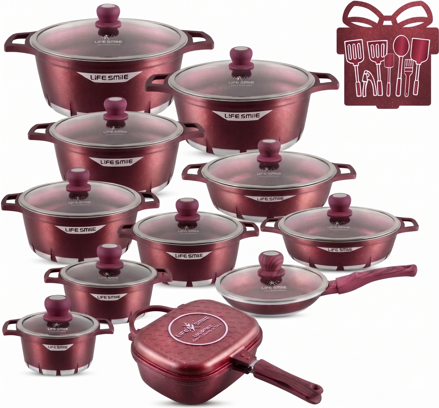 🎉 Vente Anniversaire - Batteries de cuisine avec revêtement multicouche en granit antiadhésif