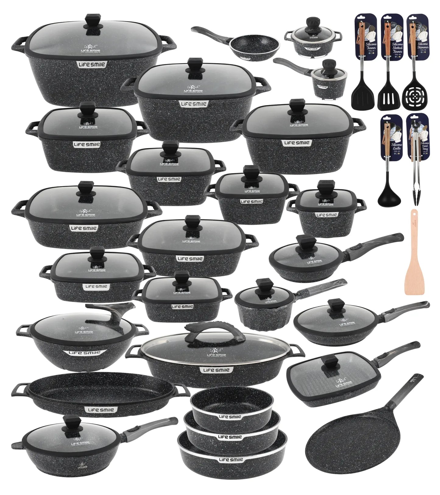 🎉 Vente Anniversaire - Batteries de cuisine avec revêtement multicouche en granit antiadhésif