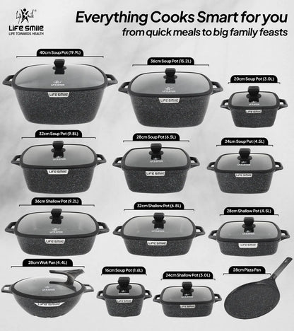 🎉 Vente Anniversaire - Batteries de cuisine avec revêtement multicouche en granit antiadhésif