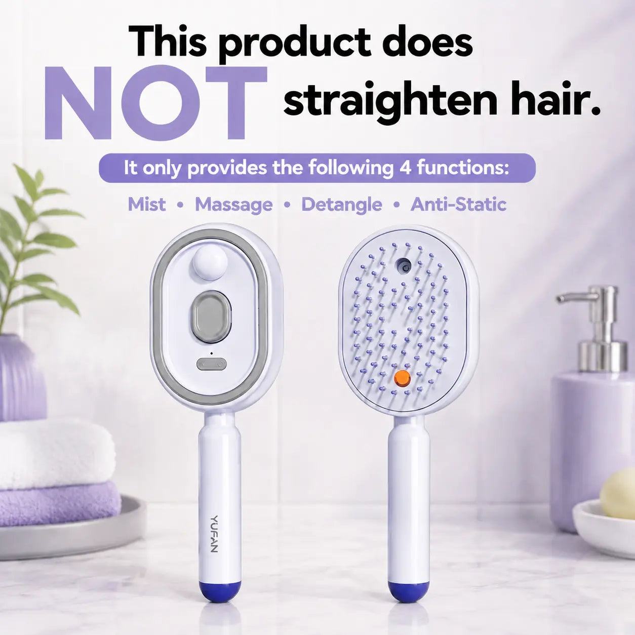3-in-1 Electric Mist Massage Brush - Self-Cleaning & Anti-Static 💆‍♀️✨