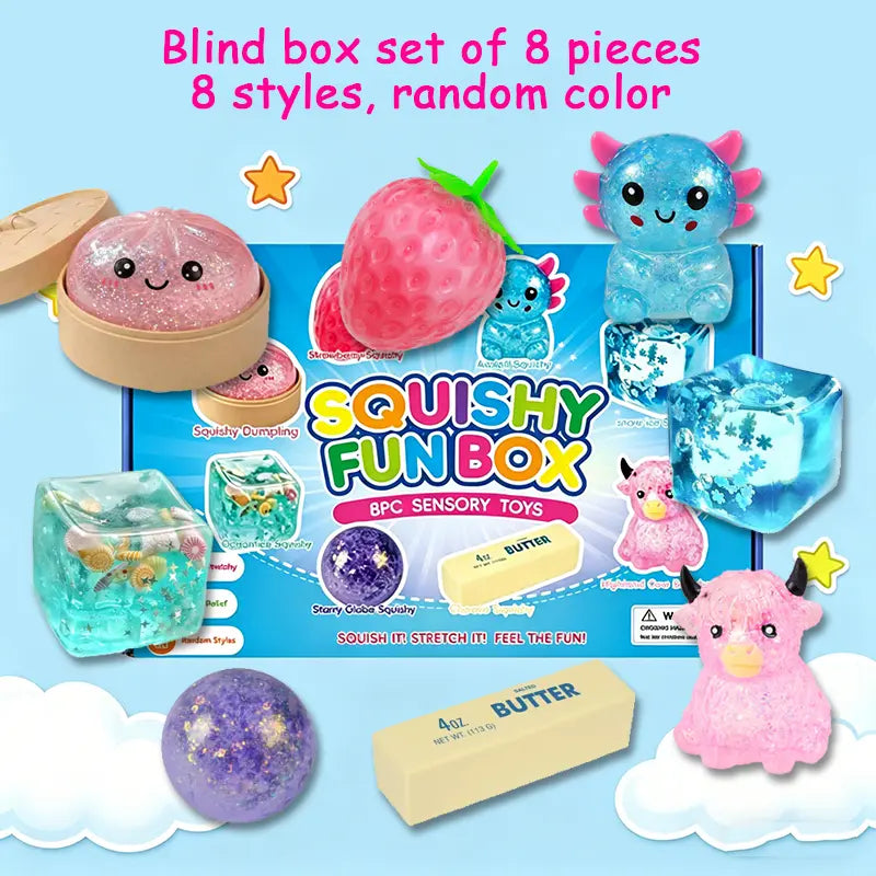 8er Mystery Squishy Blind Box - Malzzucker Stressabbau Fidget Toys 🍬✨