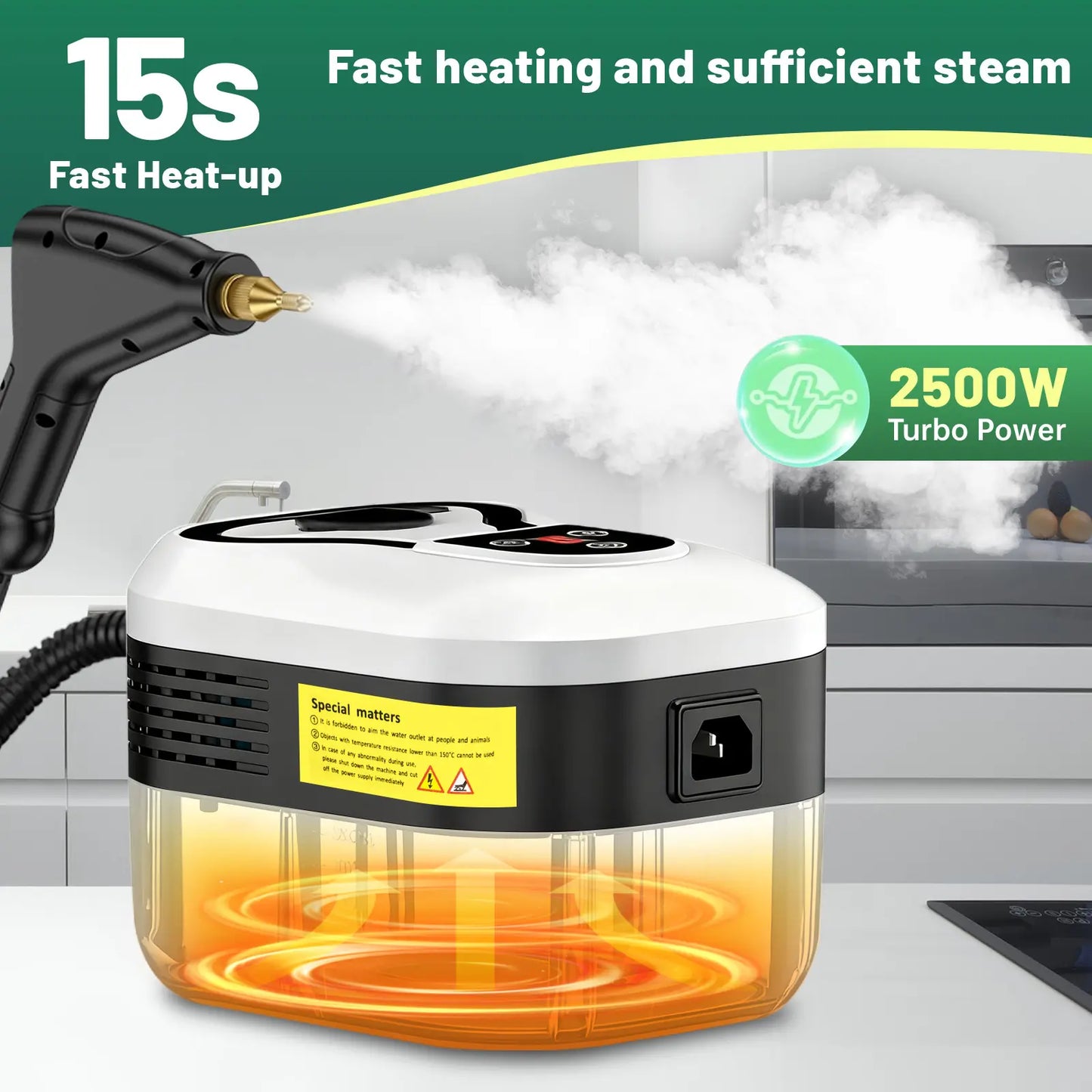 105°C High-Pressure Handheld Steam Cleaner | 10-Piece Accessory Kit 💨✨