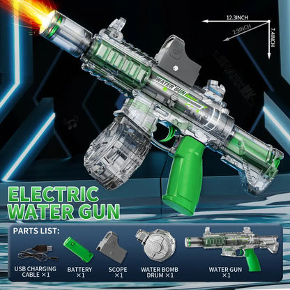 Ultimative elektrische Wasserpistole - 10m Reichweite & LED-Lichteffekte 💦🔫