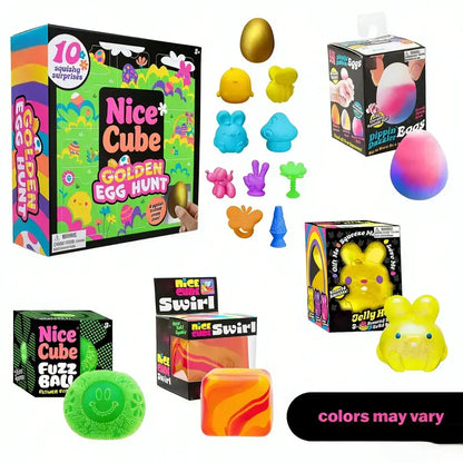 Oster-Squishy-Spielzeug-Set – Sensorische Stressbälle in Originalverpackung für Kinder & Erwachsene – Osterkörbchen-Füller – Verschiedene Texturen & Füllungen – Ab 3 Jahren – Das perfekte Ostergeschenk für Jungen und Mädchen