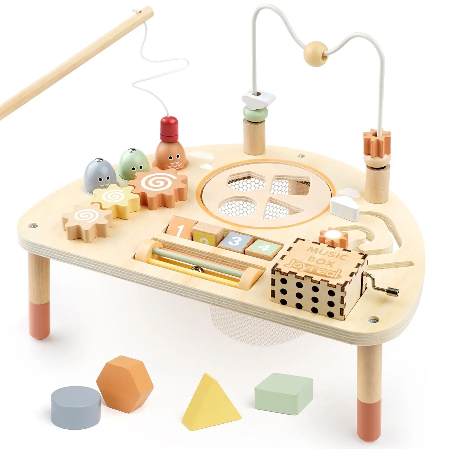 8-in-1 Montessori-Holz-Aktivitätstisch für Kleinkinder