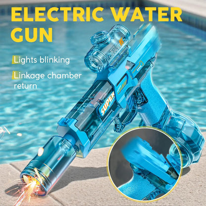 Ultimative elektrische Wasserpistole - 10m Reichweite & LED-Lichteffekte 💦🔫