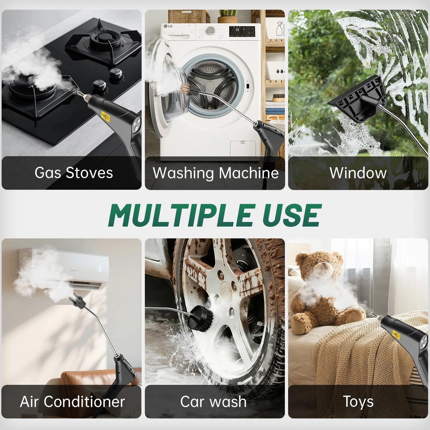 105°C High-Pressure Handheld Steam Cleaner | 10-Piece Accessory Kit 💨✨