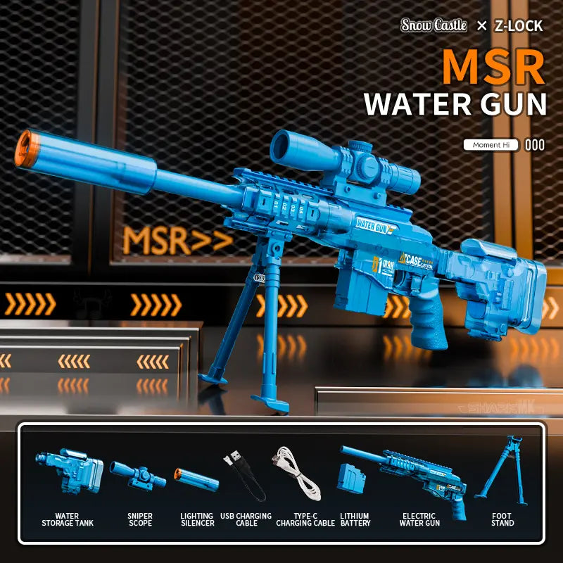 Ultimative elektrische Wasserpistole - 10m Reichweite & LED-Lichteffekte 💦🔫